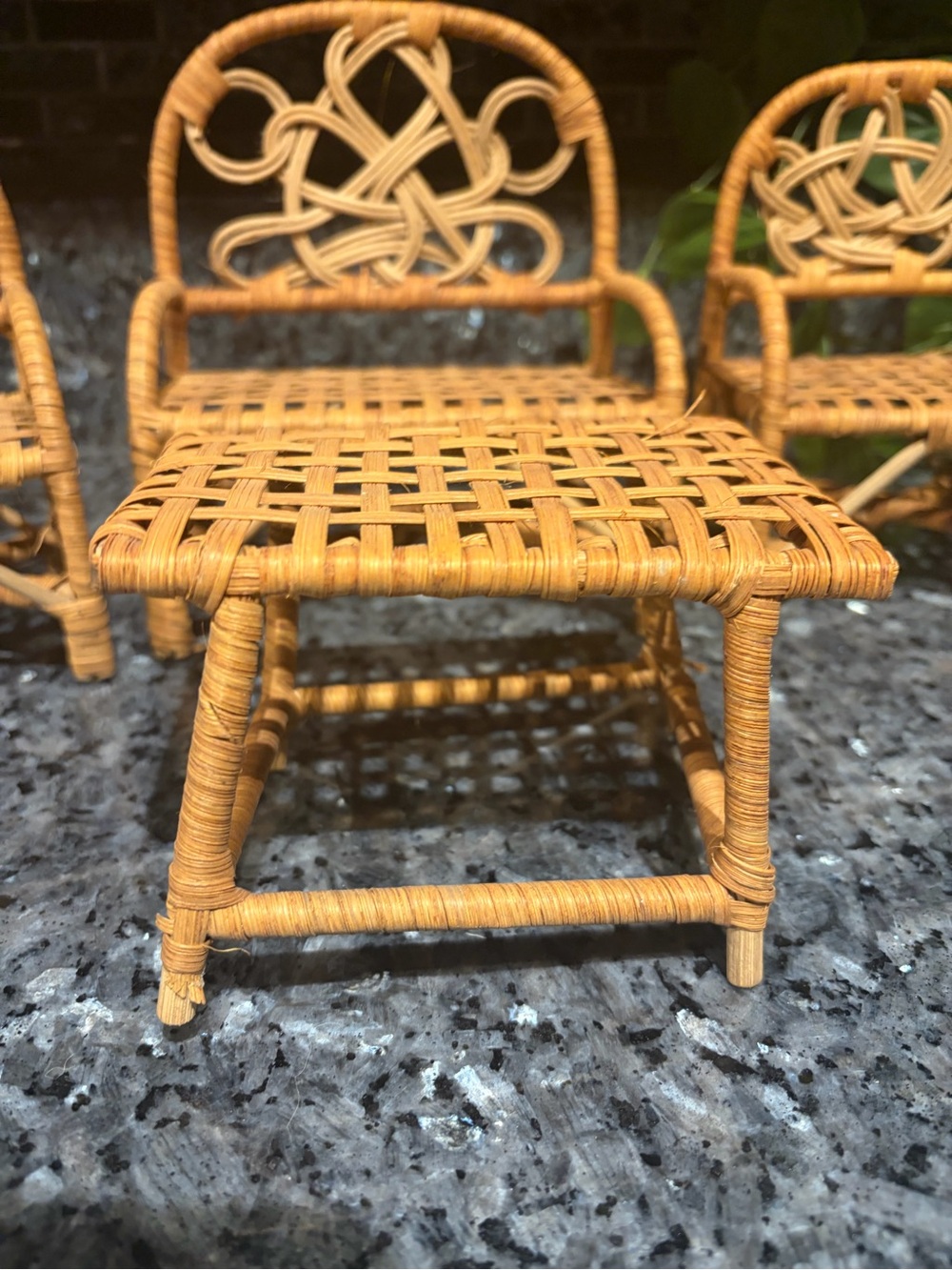 Miniature Doll Furniture Wicker Rattan Outdoor Patio Summer - Picture 6 of 14